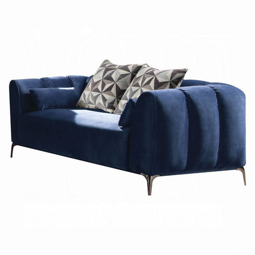 Acme Furniture - Hellebore Loveseat w-4 Pillows in Blue - 50436 - GreatFurnitureDeal