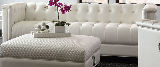 Coaster Furniture - Chaviano Pearl White Tufted Sofa - 505391