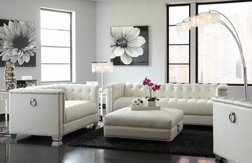 Coaster Furniture - Chaviano 3 Piece Living Room Set in White - 505391-S3