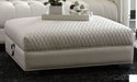Coaster Furniture - Chaviano Diamond Pearl White Ottoman - 505394