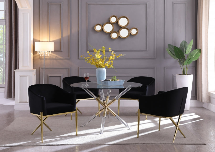 Meridian Furniture - Mercury Dining Table in Acrylic-Gold - 916-T - GreatFurnitureDeal