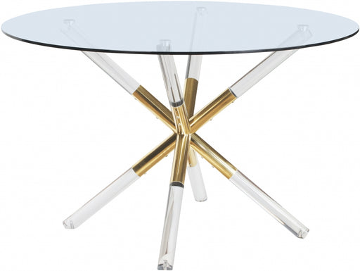 Meridian Furniture - Mercury Dining Table in Acrylic-Gold - 916-T - GreatFurnitureDeal