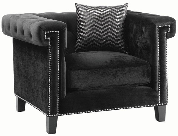Coaster Furniture - Abildgaard Black 2 Piece Sofa Set - 505817-505819
