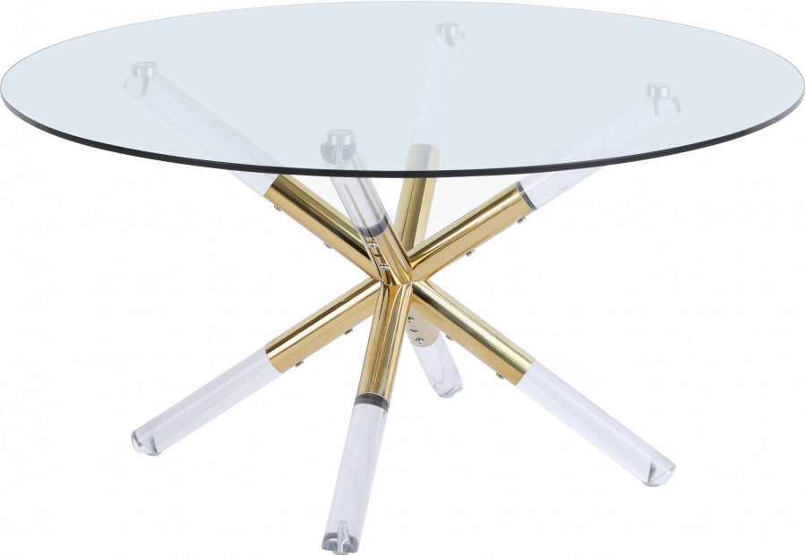 Meridian Furniture - Mercury Coffee Table in Acrylic-Gold - 284-C - GreatFurnitureDeal