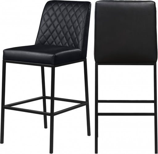Meridian Furniture - Bryce Faux Leather Bar Stool Set of 2 in Black - 919Black-C - GreatFurnitureDeal