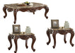 Acme Furniture - Jardena Marble and Cherry Oak 3 Piece Occasional Table Set - 81655-81657