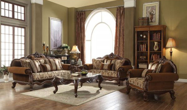 Acme Furniture - Jardena Cherry Oak 2 Piece Sofa Set - 50655-56 - GreatFurnitureDeal