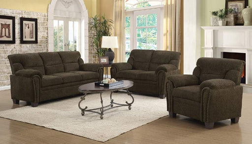 Coaster Furniture - Clementine Brown 3 Piece Living Room Set - 506571-S3 - GreatFurnitureDeal