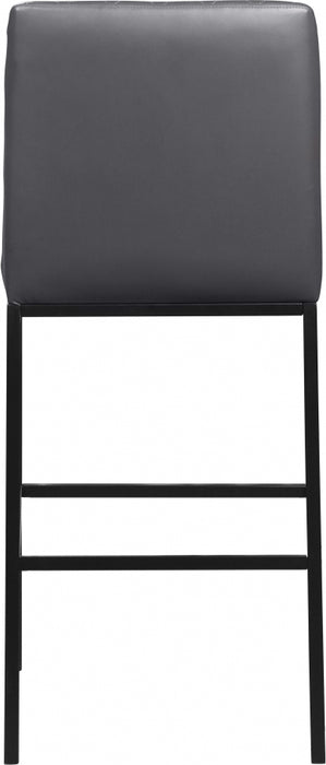 Meridian Furniture - Bryce Faux Leather Bar Stool Set of 2 in Grey - 919Grey-C - GreatFurnitureDeal