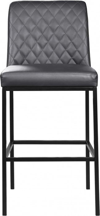 Meridian Furniture - Bryce Faux Leather Bar Stool Set of 2 in Grey - 919Grey-C - GreatFurnitureDeal