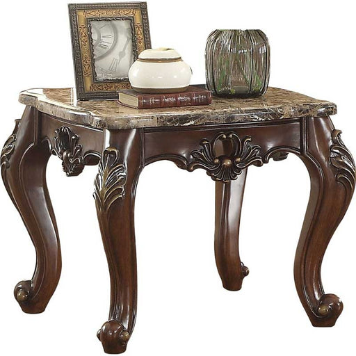 Acme Furniture - Devayne Marble and Dark Walnut End Table - 81687 - GreatFurnitureDeal