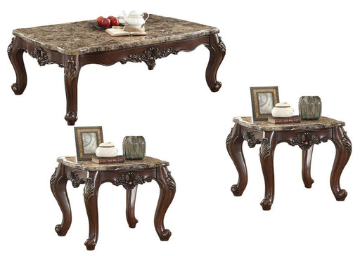 Acme Furniture - Devayne Marble and Dark Walnut 3 Piece Occasional Table Set - 81685-81687 - GreatFurnitureDeal