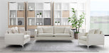 Meridian Furniture - Naomi Velvet Loveseat in Cream - 633Cream-L - GreatFurnitureDeal
