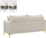 Meridian Furniture - Naomi Velvet Loveseat in Cream - 633Cream-L - GreatFurnitureDeal