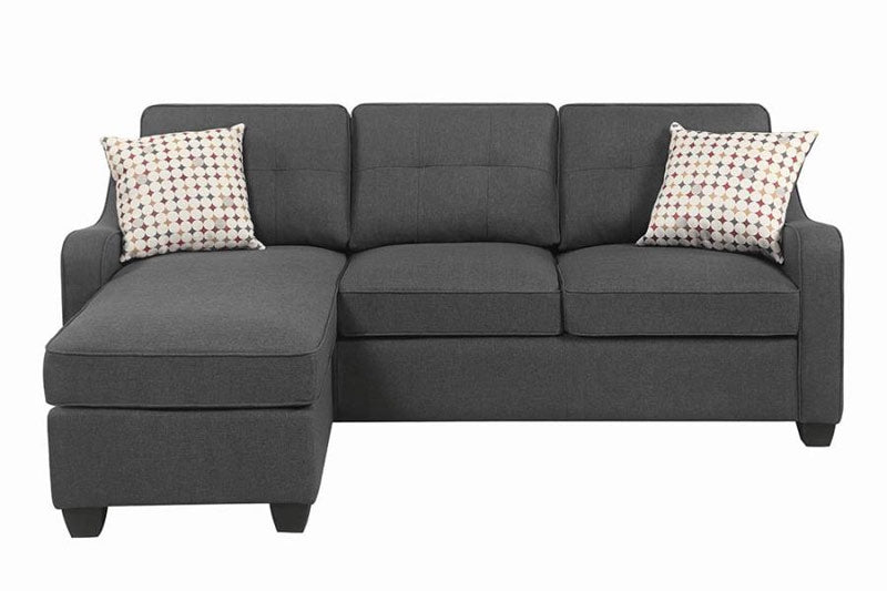 Coaster Furniture - Nicolette Sectional with Chaise in Dark Grey - 508321