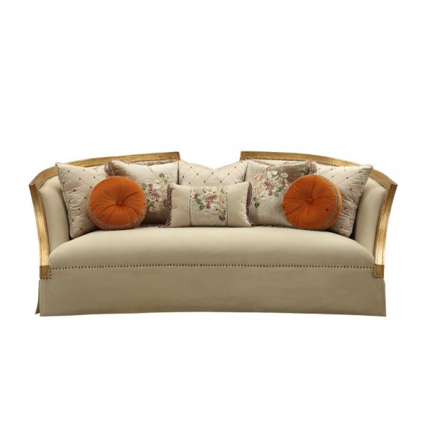 Acme Furniture - Daesha Antique Gold 3 Piece Living Room Set - 50835-36-37