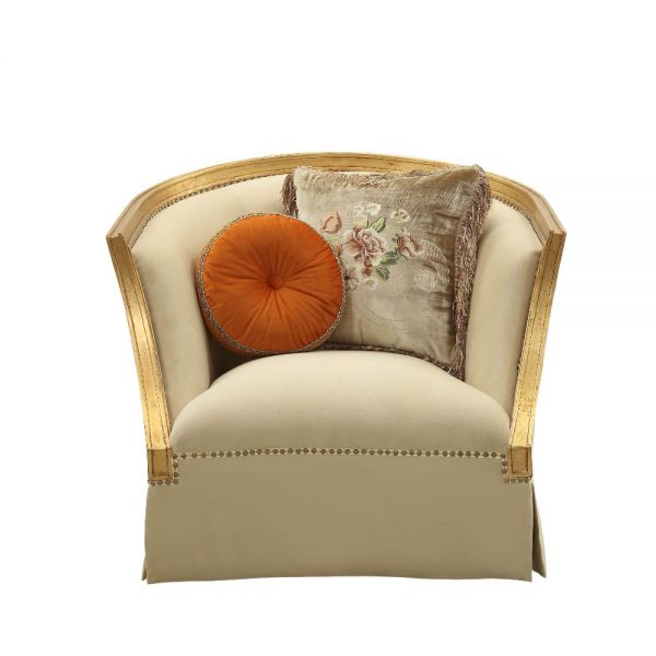 Acme Furniture - Daesha Antique Gold 4 Piece Living Room Set - 50835-36-37-38