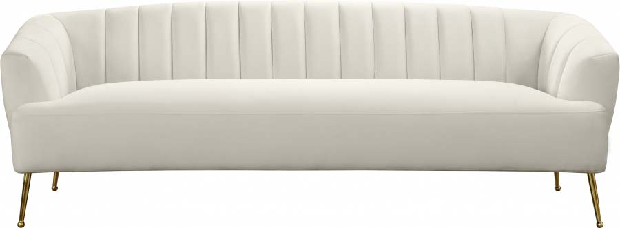 Meridian Furniture - Tori Velvet Sofa in Cream - 657Cream-S - GreatFurnitureDeal