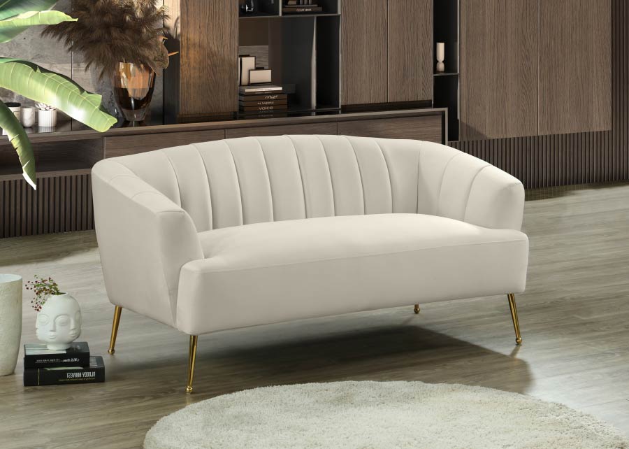Meridian Furniture - Tori 3 Piece Living Room Set in Cream - 657Cream-S-3SET - GreatFurnitureDeal