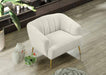 Meridian Furniture - Tori Velvet Chair in Cream - 657Cream-C - GreatFurnitureDeal