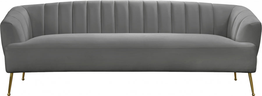Meridian Furniture - Tori Velvet Sofa in Grey - 657Grey-S