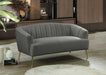 Meridian Furniture - Tori Velvet Loveseat in Grey - 657Grey-L - GreatFurnitureDeal