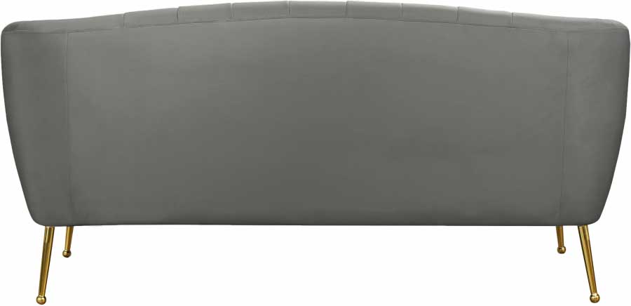 Meridian Furniture - Tori Velvet Loveseat in Grey - 657Grey-L - GreatFurnitureDeal