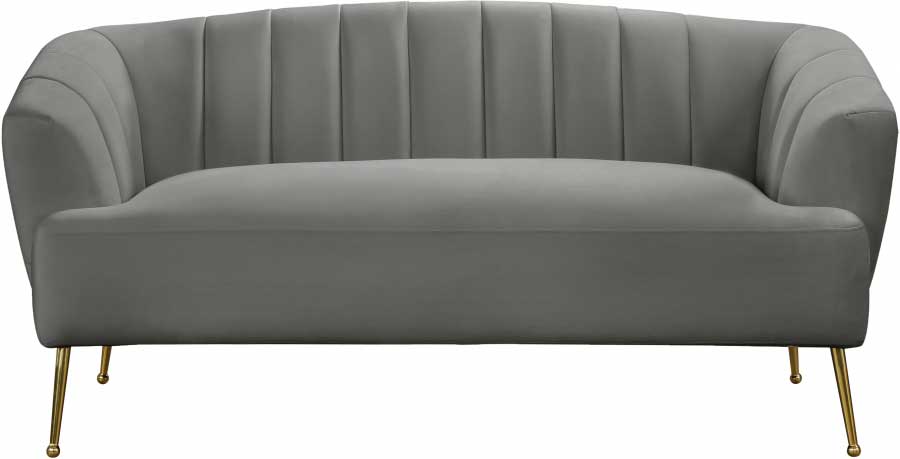 Meridian Furniture - Tori Velvet Loveseat in Grey - 657Grey-L - GreatFurnitureDeal