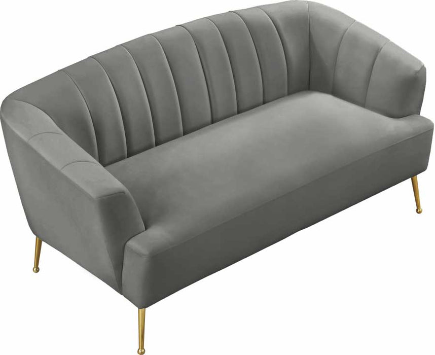 Meridian Furniture - Tori Velvet Loveseat in Grey - 657Grey-L - GreatFurnitureDeal