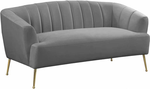 Meridian Furniture - Tori Velvet Loveseat in Grey - 657Grey-L - GreatFurnitureDeal