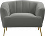 Meridian Furniture - Tori Velvet Chair in Grey - 657Grey-C - GreatFurnitureDeal
