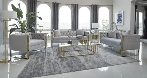 Coaster Furniture - Eastbrook 2-Piece Tufted Back Living Room Set Grey - 509111-S2 - GreatFurnitureDeal