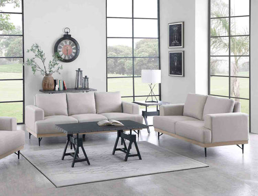 Coaster Furniture - Kester 2-Piece Recessed Track Arm Living Room Set Beige - 509181-S2 - GreatFurnitureDeal