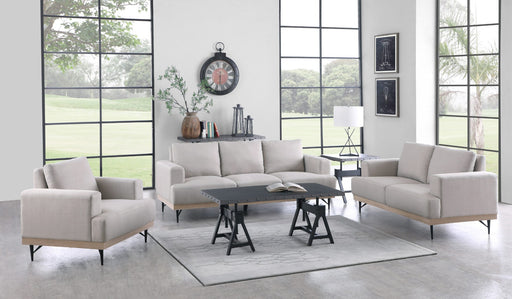 Coaster Furniture - Kester 3-Piece Recessed Track Arm Living Room Set Beige - 509181-S3 - GreatFurnitureDeal