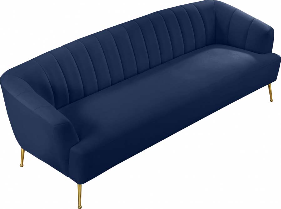 Meridian Furniture - Tori Velvet Sofa in Navy - 657Navy-S - GreatFurnitureDeal