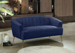 Meridian Furniture - Tori Velvet Loveseat in Navy  - 657Navy-L - GreatFurnitureDeal