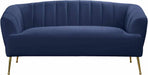 Meridian Furniture - Tori Velvet Loveseat in Navy  - 657Navy-L - GreatFurnitureDeal