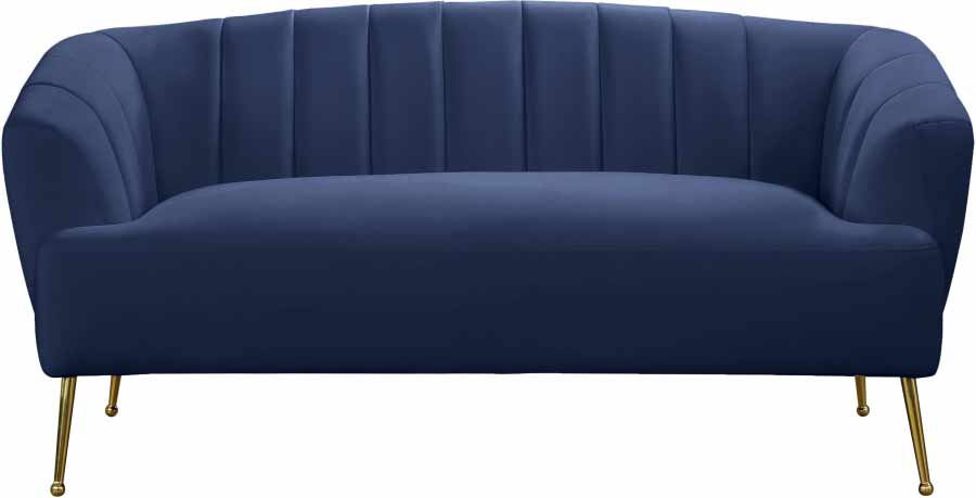 Meridian Furniture - Tori Velvet Loveseat in Navy  - 657Navy-L - GreatFurnitureDeal