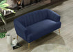 Meridian Furniture - Tori Velvet Loveseat in Navy  - 657Navy-L - GreatFurnitureDeal