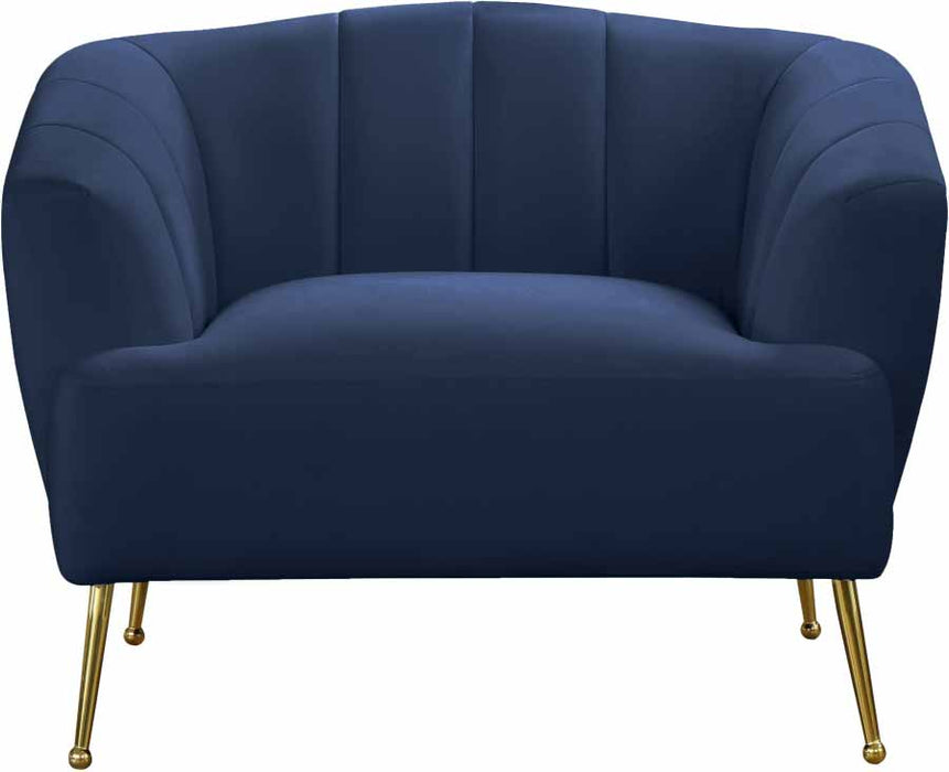 Meridian Furniture - Tori Velvet Chair in Navy - 657Navy-C - GreatFurnitureDeal