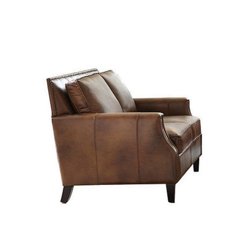 Coaster Furniture - Leaton Upholstered Recessed Arms Loveseat Brown Sugar - 509442 - GreatFurnitureDeal