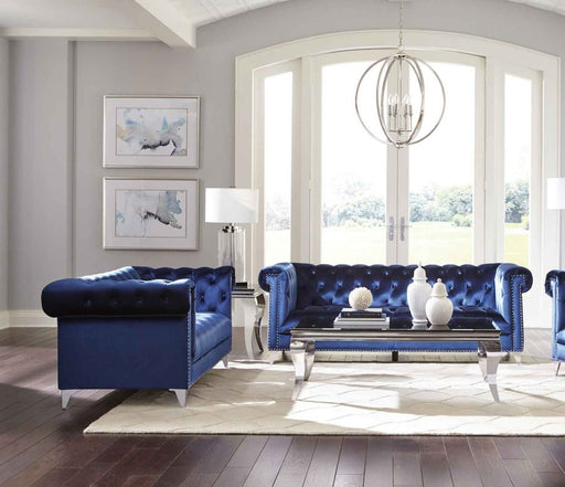 Coaster Furniture - Bleker 2-Piece Tuxedo Arm Living Room Set Blue - 509481-S2 - GreatFurnitureDeal