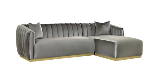 Coaster Furniture - Grisby 2-Piece Channeled Tufted Back Sectional Silver - 509490 - GreatFurnitureDeal