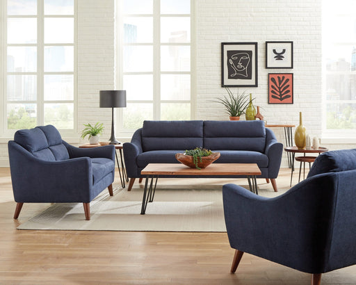 Coaster Furniture - Gano 2-Piece Sloped Arm Living Room Set Navy Blue - 509514-S2 - GreatFurnitureDeal