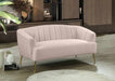 Meridian Furniture - Tori Velvet Loveseat in Pink - 657Pink-L - GreatFurnitureDeal