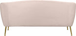 Meridian Furniture - Tori Velvet Loveseat in Pink - 657Pink-L - GreatFurnitureDeal