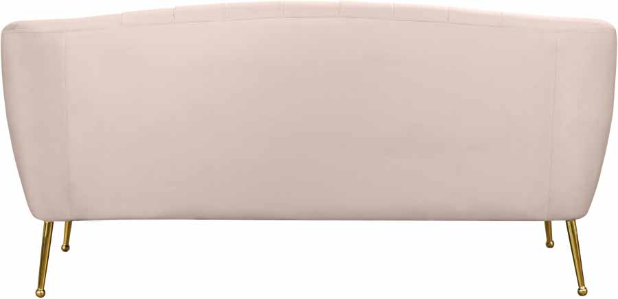 Meridian Furniture - Tori Velvet Loveseat in Pink - 657Pink-L - GreatFurnitureDeal