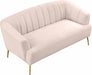 Meridian Furniture - Tori Velvet Loveseat in Pink - 657Pink-L - GreatFurnitureDeal