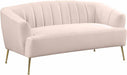 Meridian Furniture - Tori Velvet Loveseat in Pink - 657Pink-L - GreatFurnitureDeal