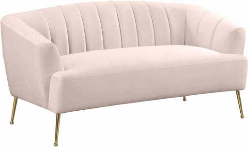Meridian Furniture - Tori Velvet Loveseat in Pink - 657Pink-L - GreatFurnitureDeal